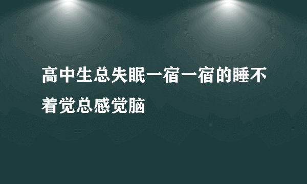 高中生总失眠一宿一宿的睡不着觉总感觉脑