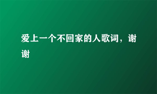 爱上一个不回家的人歌词，谢谢