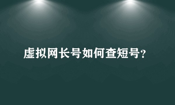 虚拟网长号如何查短号?