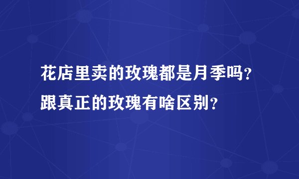 花店里卖的玫瑰都是月季吗？跟真正的玫瑰有啥区别？