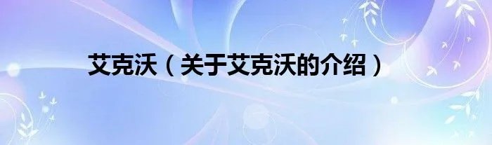 艾克沃（关于艾克沃的介绍）