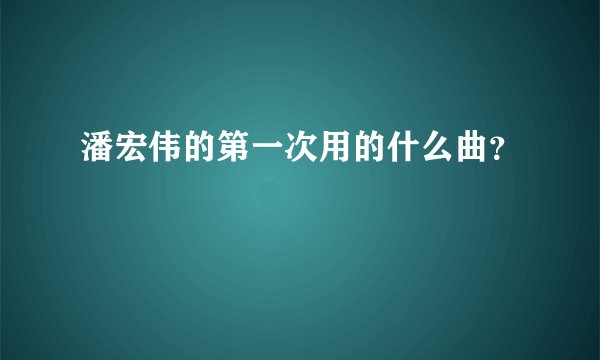 潘宏伟的第一次用的什么曲？