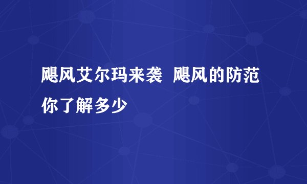 飓风艾尔玛来袭  飓风的防范你了解多少