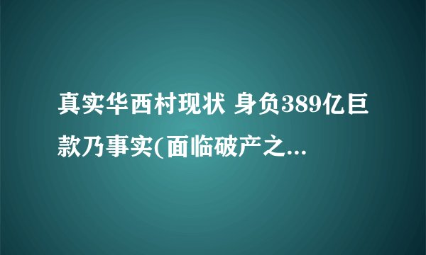 真实华西村现状 身负389亿巨款乃事实(面临破产之危)(2)