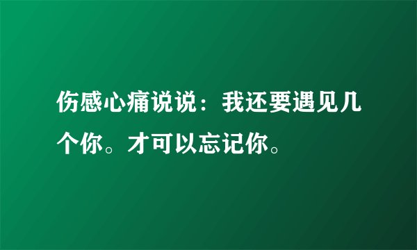 伤感心痛说说：我还要遇见几个你。才可以忘记你。