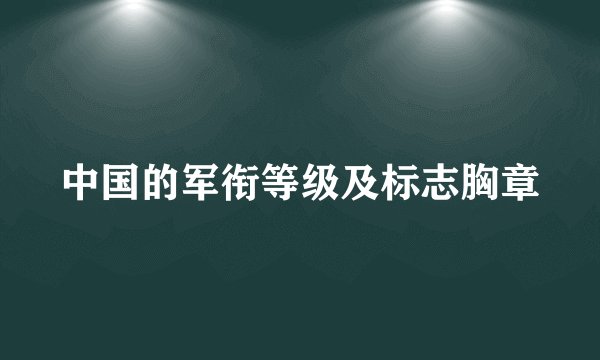 中国的军衔等级及标志胸章
