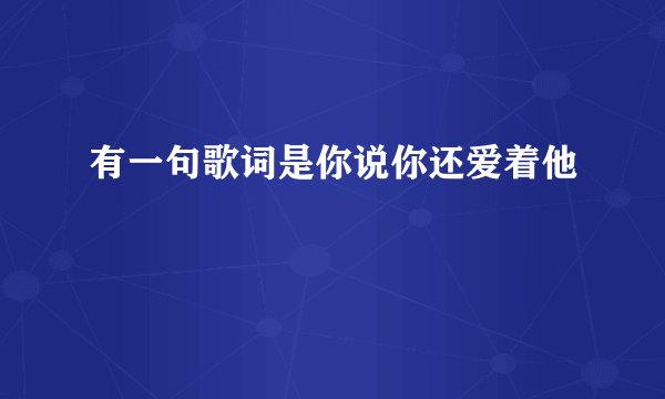 有一句歌词是你说你还爱着他