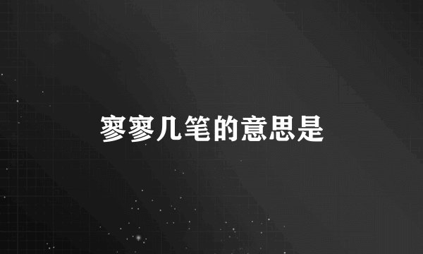 寥寥几笔的意思是
