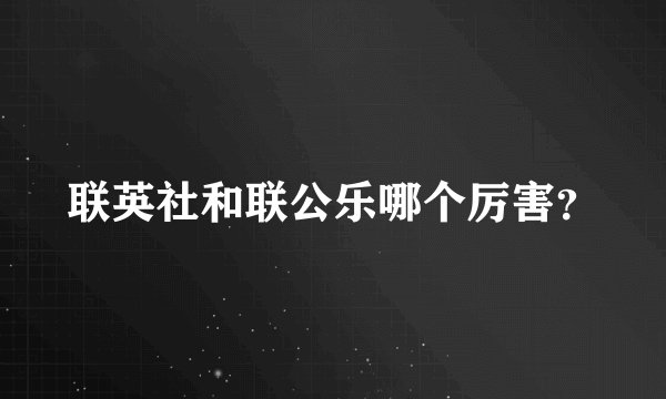联英社和联公乐哪个厉害？