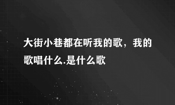 大街小巷都在听我的歌，我的歌唱什么.是什么歌