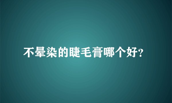 不晕染的睫毛膏哪个好？