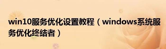 win10服务优化设置教程（windows系统服务优化终结者）