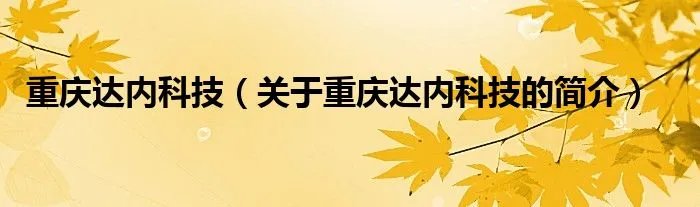 重庆达内科技（关于重庆达内科技的简介）