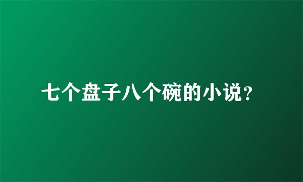 七个盘子八个碗的小说？