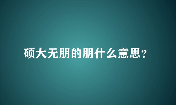 硕大无朋的朋什么意思？