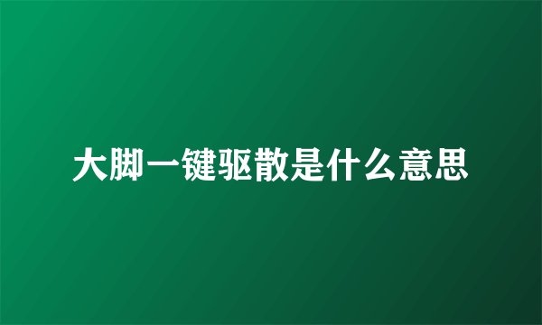 大脚一键驱散是什么意思