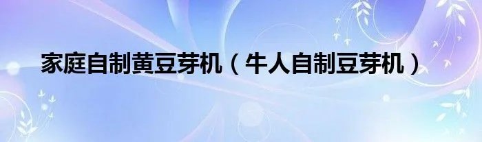 家庭自制黄豆芽机（牛人自制豆芽机）