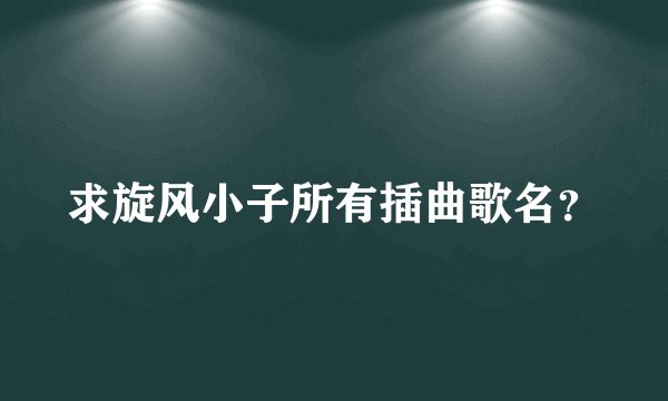 求旋风小子所有插曲歌名？