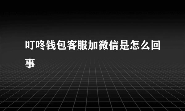 叮咚钱包客服加微信是怎么回事