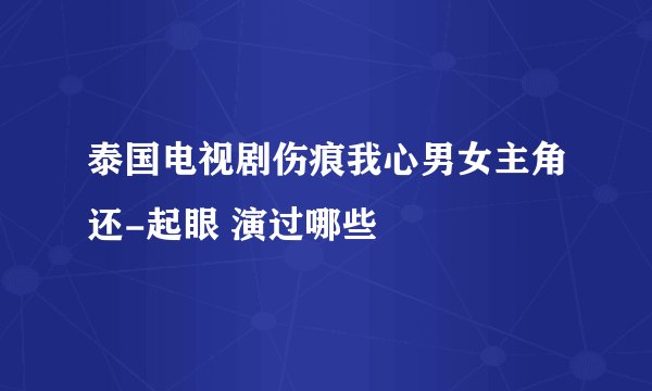 泰国电视剧伤痕我心男女主角还-起眼 演过哪些