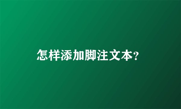 怎样添加脚注文本?