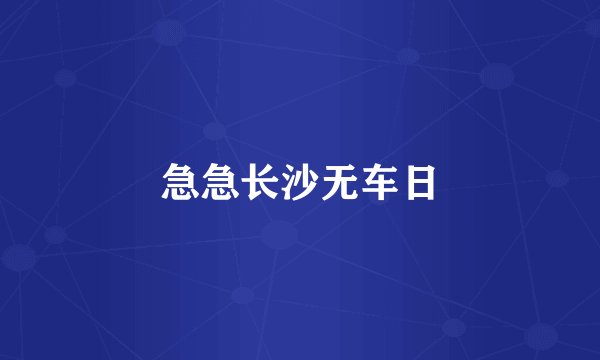 急急长沙无车日