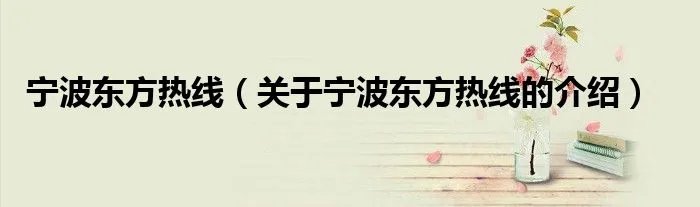 宁波东方热线（关于宁波东方热线的介绍）