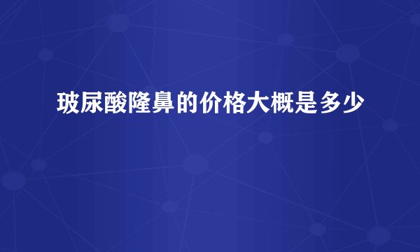 玻尿酸隆鼻的价格大概是多少