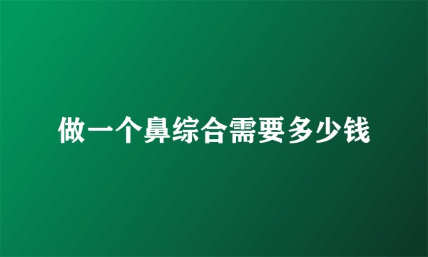 做一个鼻综合需要多少钱