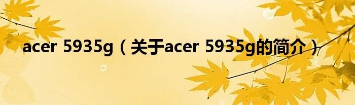 acer 5935g(关于acer 5935g的简介)