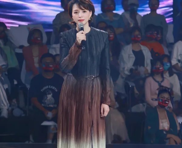 董卿身穿渐变连衣裙参加活动,如何评价她此次的造型?