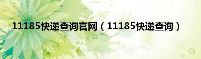 11185快递查询官网（11185快递查询）