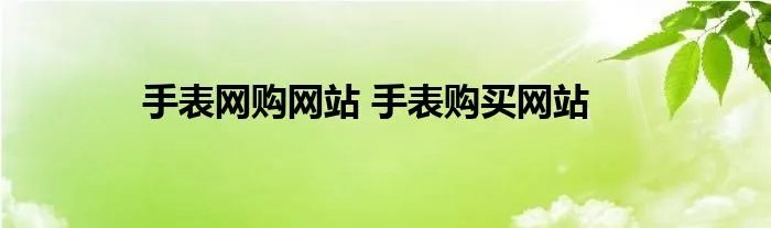 手表网购网站 手表购买网站