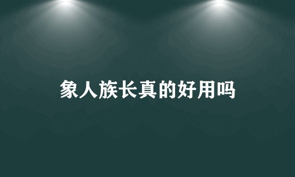 象人族长真的好用吗