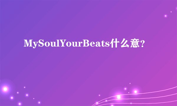 MySoulYourBeats什么意？