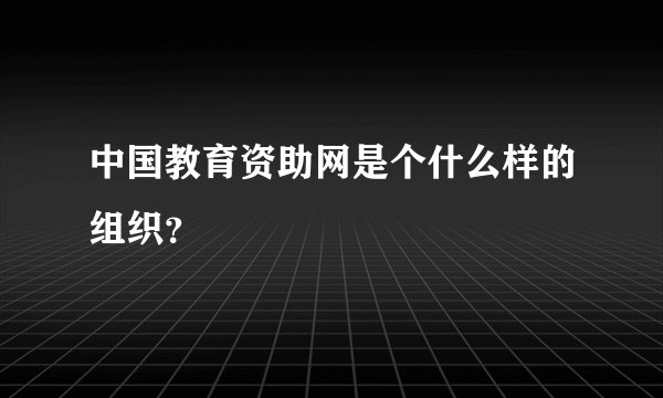 中国教育资助网是个什么样的组织？