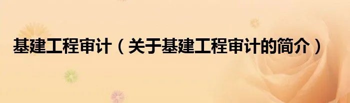 基建工程审计(关于基建工程审计的简介)