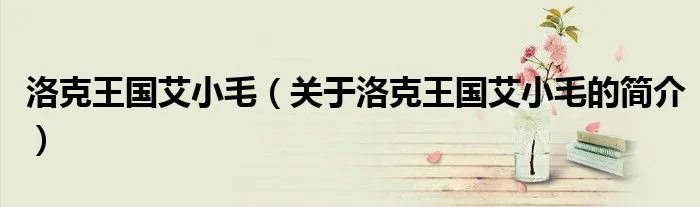 洛克王国艾小毛（关于洛克王国艾小毛的简介）