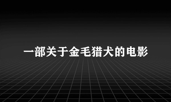 一部关于金毛猎犬的电影