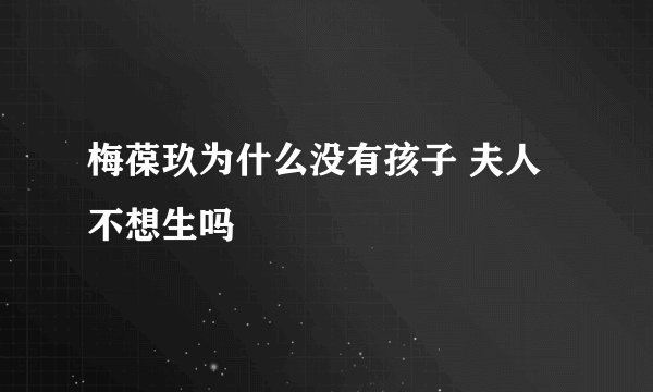 梅葆玖为什么没有孩子 夫人不想生吗