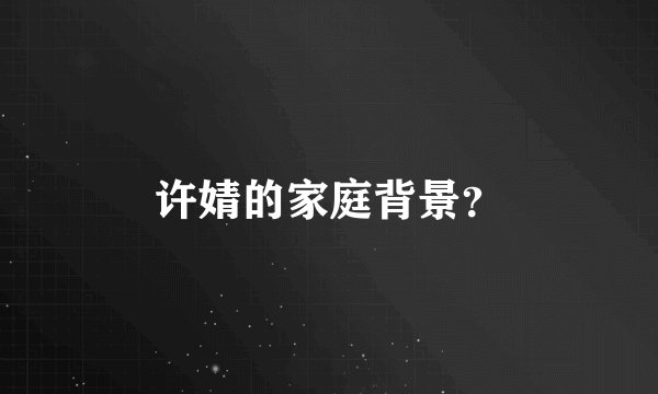 许婧的家庭背景？