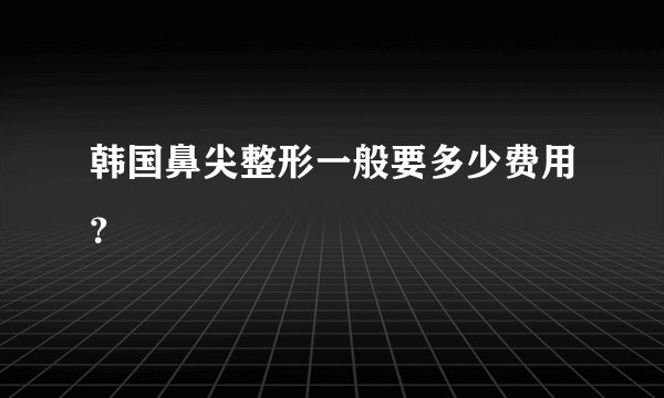韩国鼻尖整形一般要多少费用？