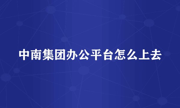 中南集团办公平台怎么上去
