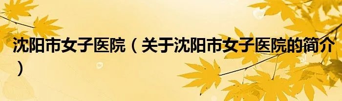 沈阳市女子医院（关于沈阳市女子医院的简介）