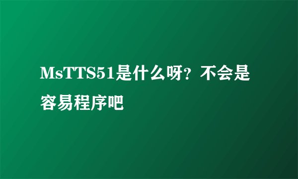 MsTTS51是什么呀？不会是容易程序吧