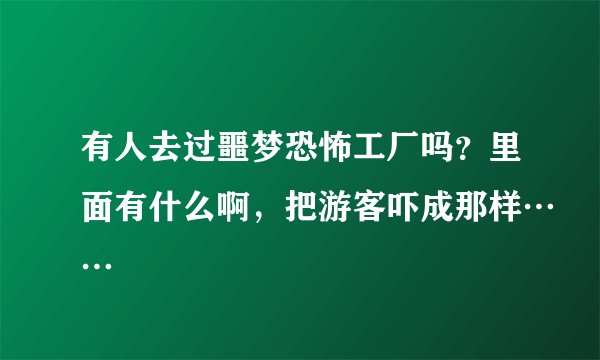 有人去过噩梦恐怖工厂吗？里面有什么啊，把游客吓成那样……