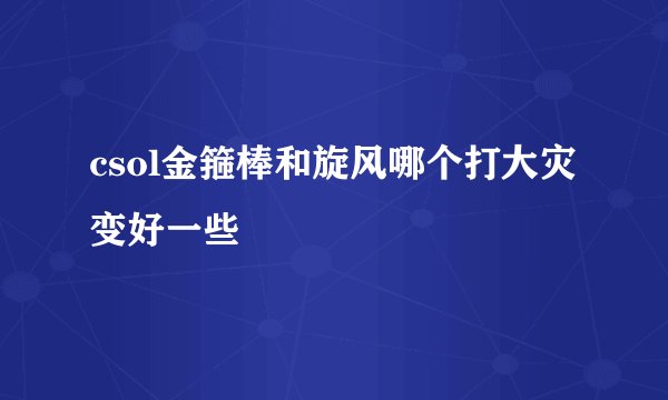 csol金箍棒和旋风哪个打大灾变好一些