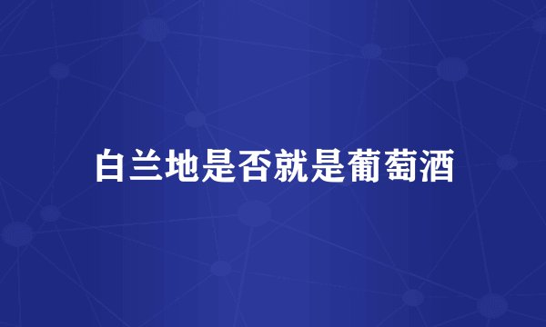 白兰地是否就是葡萄酒