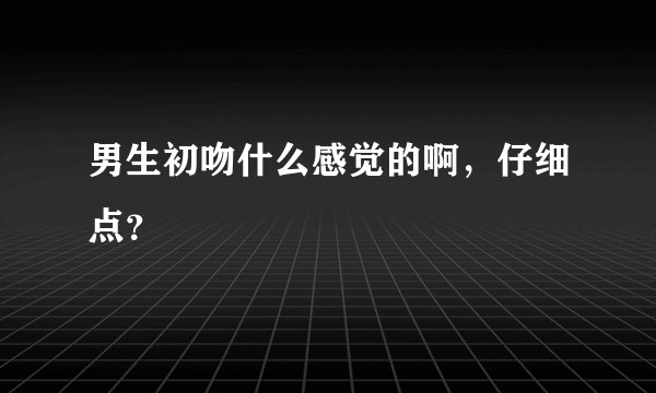 男生初吻什么感觉的啊，仔细点？
