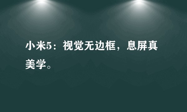 小米5：视觉无边框，息屏真美学。